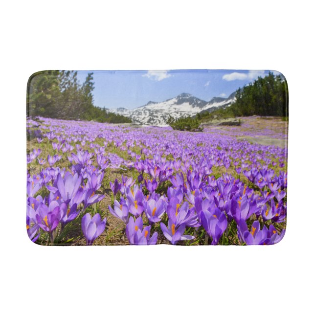 Flowers | Crocus Pirin Mountain Park Bulgaria Bath Mat (Front)