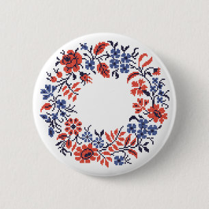 Flowers cycle 6 cm round badge