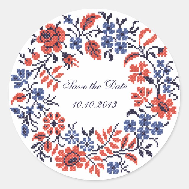 Flowers cycle classic round sticker (Front)
