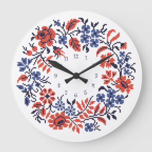 Flowers cycle large clock