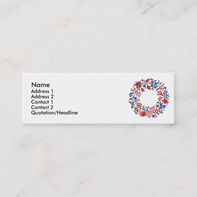 Flowers cycle mini business card (Front)
