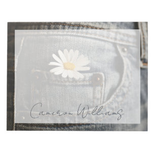 Flowers Daisy in Jeans Pocket Notepad