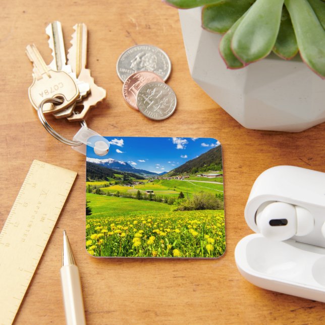 Flowers | Dandelion Canton of Grisons, Switzerland Key Ring (Desk)