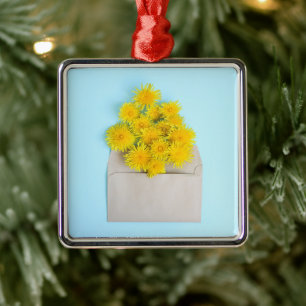 Flowers Dandelions in Envelope Metal Tree Decoration