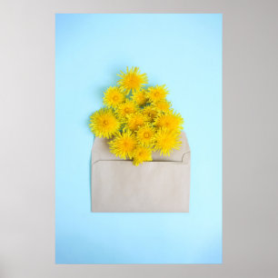 Flowers Dandelions in Envelope Poster