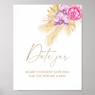 Flowers - date night ideas. Date jar bridal game  Poster