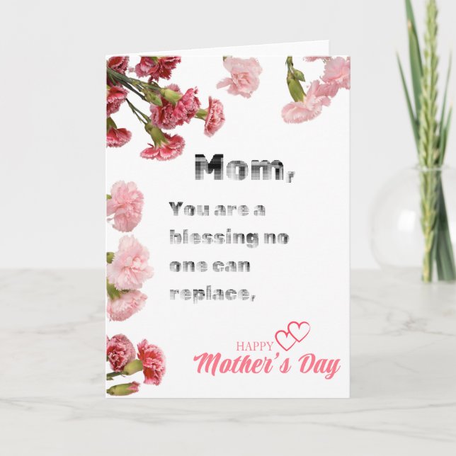 Flowers Decorated Mum is a Blessing Holiday Card (Front)