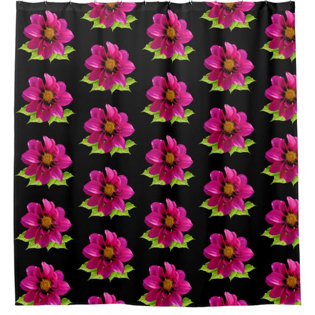 flowers decoration shower curtain (Front)