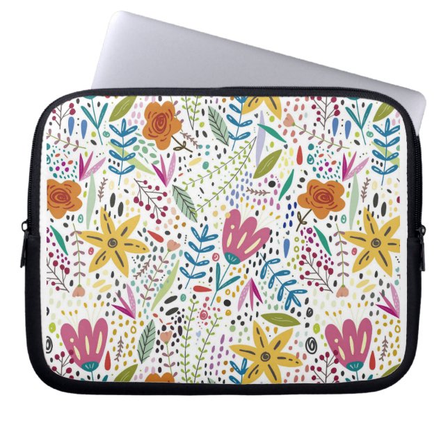 Flowers Design Laptop Sleeve (Front)