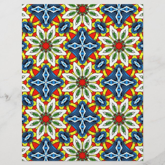 Flowers & Diamonds Scrapbook Paper (Front)