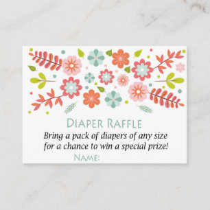 Flowers Diaper Raffle Tickets