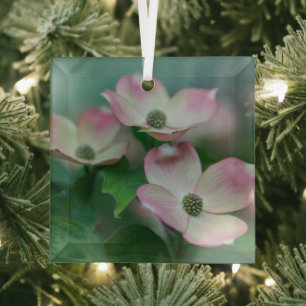 Flowers   Dogwood Blossoms Glass Tree Decoration