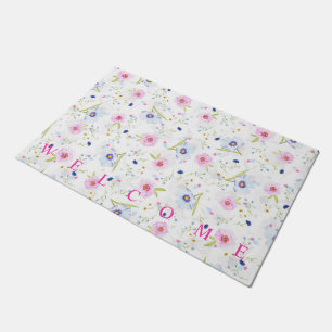 Flowers Doormat Welcome Spring