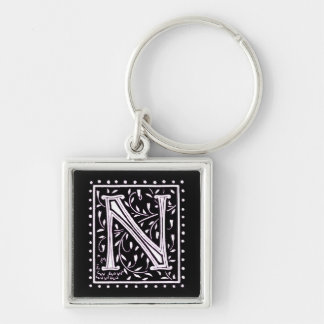 Flowers & Dots Monogram ‘N’ Key Ring