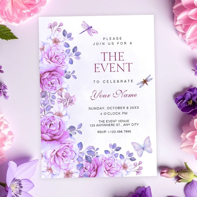 Flowers dragonfly invitation (Creator Uploaded)