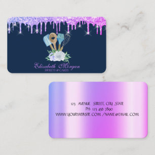 Flowers Drips Bakery Hand Tools Business Card
