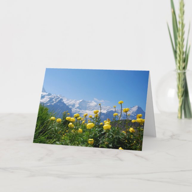 Flowers | Eiger Monch Swiss Alps Card (Front)