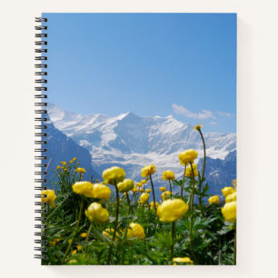 Flowers   Eiger Monch Swiss Alps Notebook