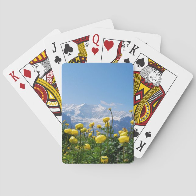 Flowers | Eiger Monch Swiss Alps Playing Cards (Back)