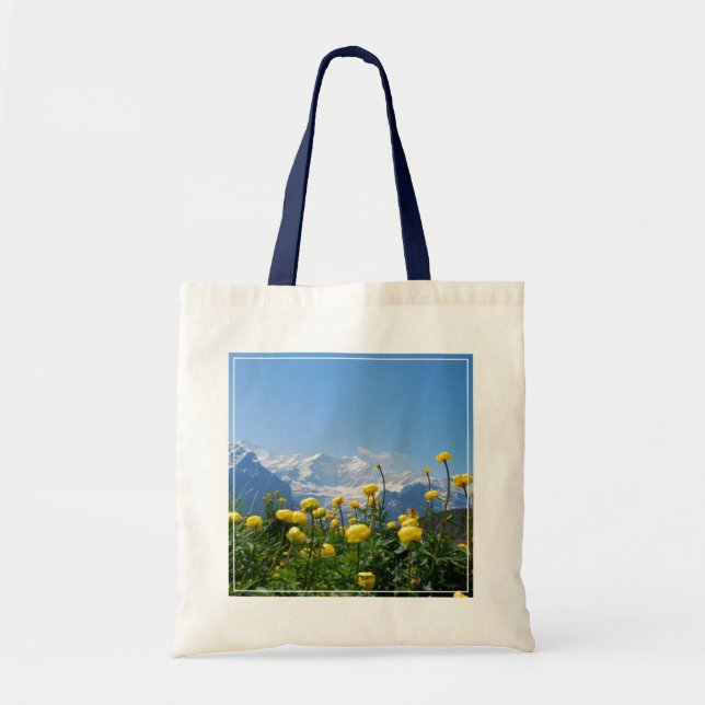 Flowers | Eiger Monch Swiss Alps Tote Bag (Front)