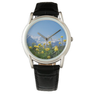 Flowers Eiger Monch Swiss Alps Watch