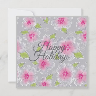 Flowers Elegance Happy Holidays Birthday Card