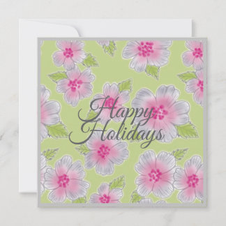 Flowers Elegance Happy Holidays Birthday Card