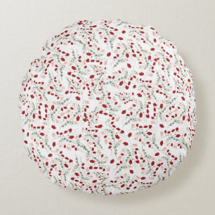 Flowers elegant poufs round cushion