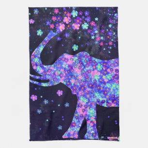 Flowers Elephant Kitchen Towel