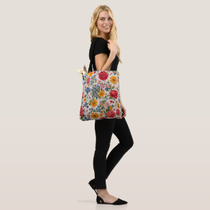 Flowers Everywhere, colorful design, Tote Bag