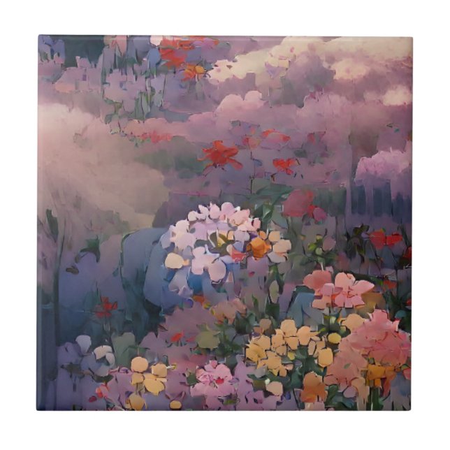 Flowers fantasy digital art  tile (Front)