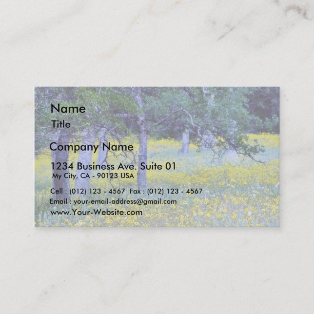 Flowers Fields Forests Oaks Business Card (Front)