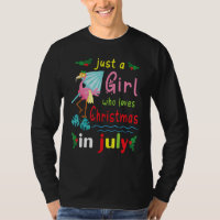 Flowers Flamingo Just A Girl Who Loves Christmas I