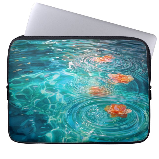 Flowers Floating on Water  Laptop Sleeve (Front)