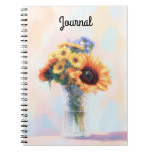 Flowers Floral Art Flower Vase Journal Personalize