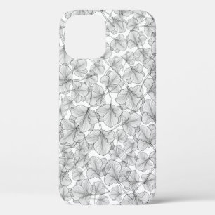 Flowers floral background line art iPhone 12 case