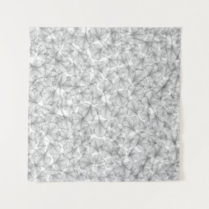 Flowers floral background line art tapestry