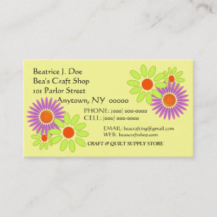 Flowers Floral "CRAZY-DAZY" CRAFT BUSINESS CARD