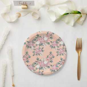 Flowers Floral garden Watercolor Paper Plate