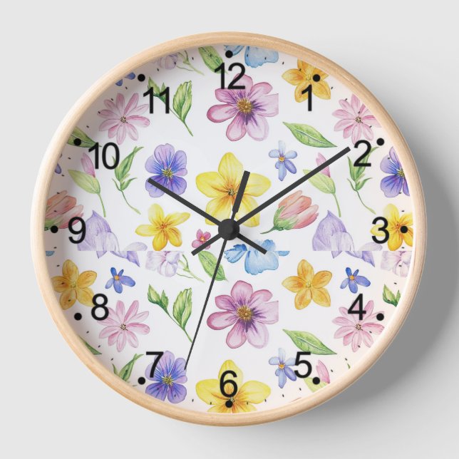 Flowers Floral Pattern Sublimation-95651 Clock (Front)