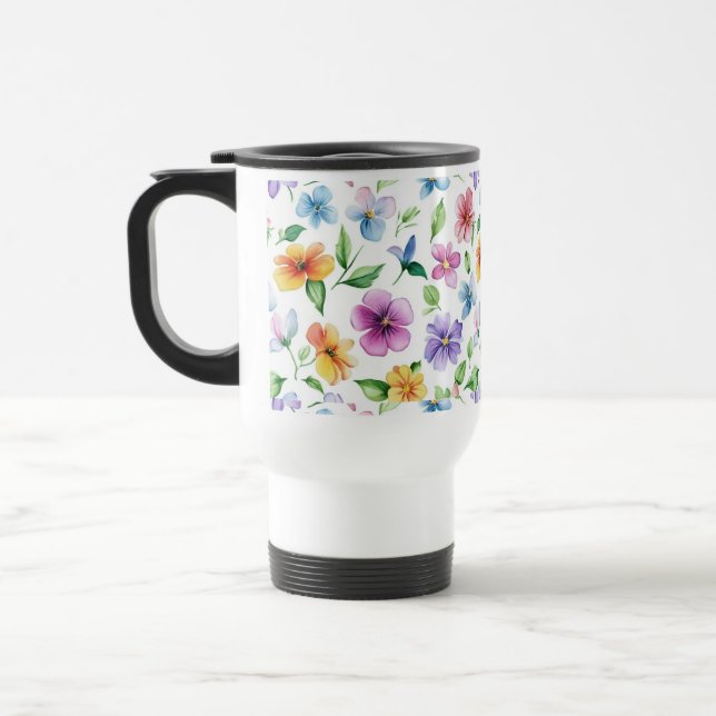 Flowers Floral Pattern Sublimation-95652 Travel Mug (Left)