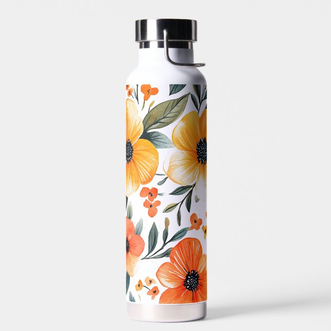 Flowers Floral Pattern Sublimation-95654 Water Bottle (Left)