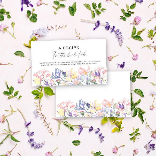 Flowers floral - Recipe for the bride to be Enclosure Card (Creator Uploaded)