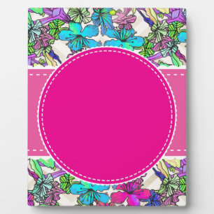flowers floral vines colourful chic elegant bridal plaque