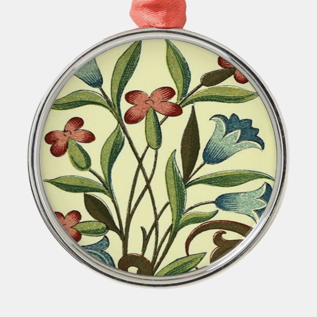 Flowers Floral Wallpaper Art Nouveau Pretty Metal Tree Decoration (Front)