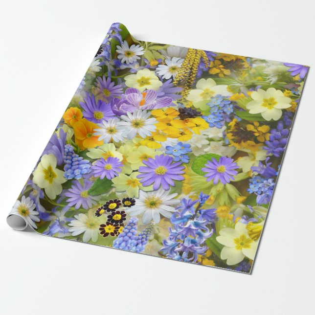 Flowers, Flowers, Flowers Wrapping Paper (Unrolled)