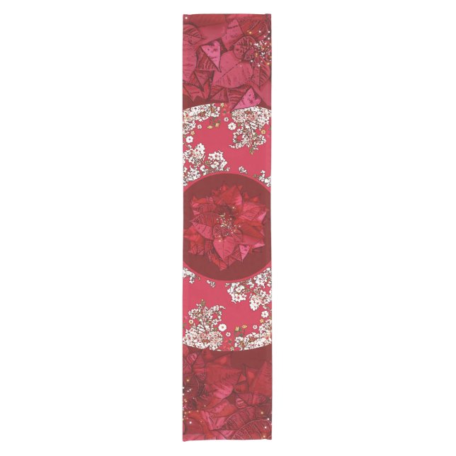 Flowers for Christmas Short Table Runner (Front)