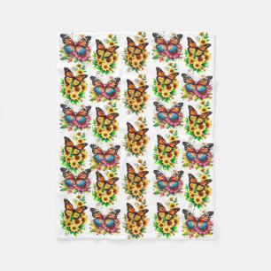 Flowers for kind, loving hearts fleece blanket