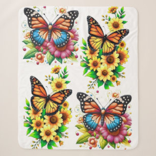 Flowers for kind, loving hearts sherpa blanket