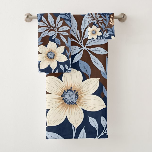 Flowers For Your Blues Bath Towel Set (Insitu)